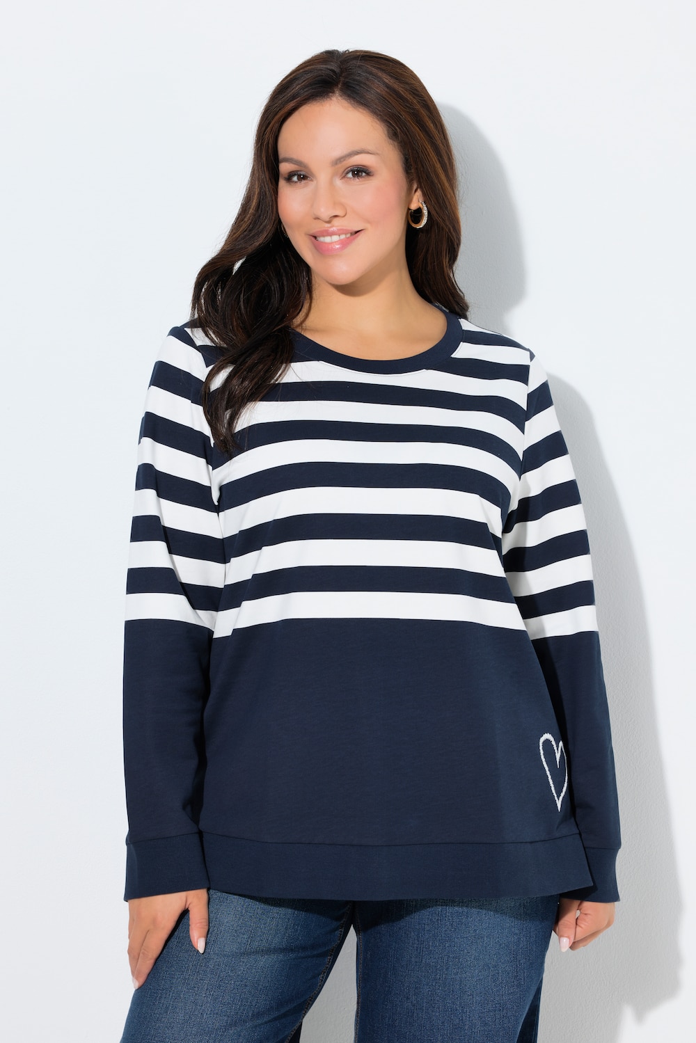 Große Größen Sweatshirt, Damen, blau, Größe: 62/64, Baumwolle, Ulla Popken