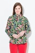 Blouse, bloemen, gobletkraag, V-hals, lange mouw