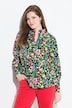 Blouse, bloemen, gobletkraag, V-hals, lange mouw