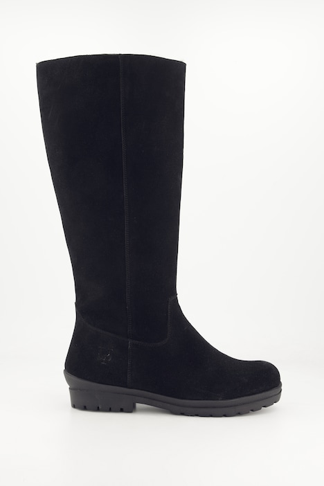 Veloursleder-Stiefel, XL-Schaft, Warmfutter, Weite H