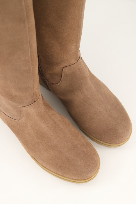 Veloursleder-Stiefel, XL-Schaft, Warmfutter, Weite H