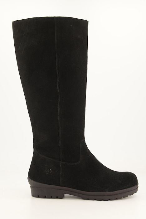 Veloursleder-Stiefel, XXL-Schaft, Warmfutter, Weite H