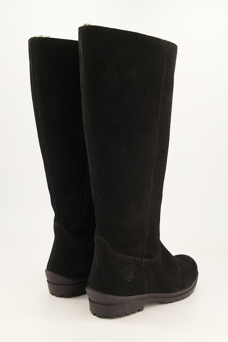Veloursleder-Stiefel, XXL-Schaft, Warmfutter, Weite H