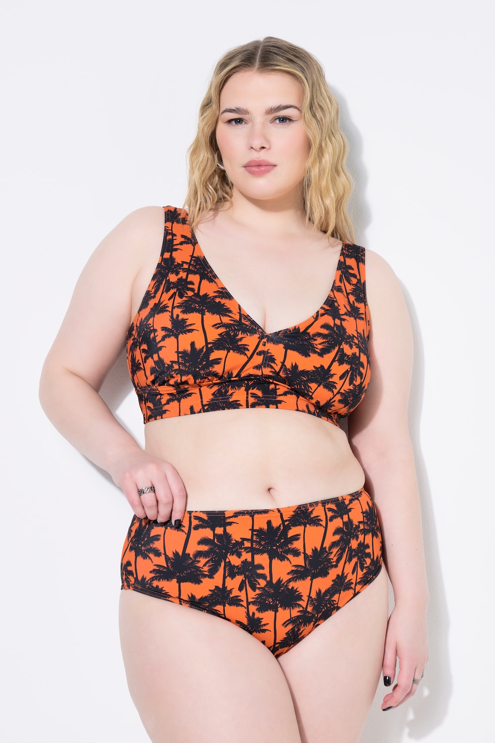 Bikini-Slip, HighWaist, Palmenprint, Shaping