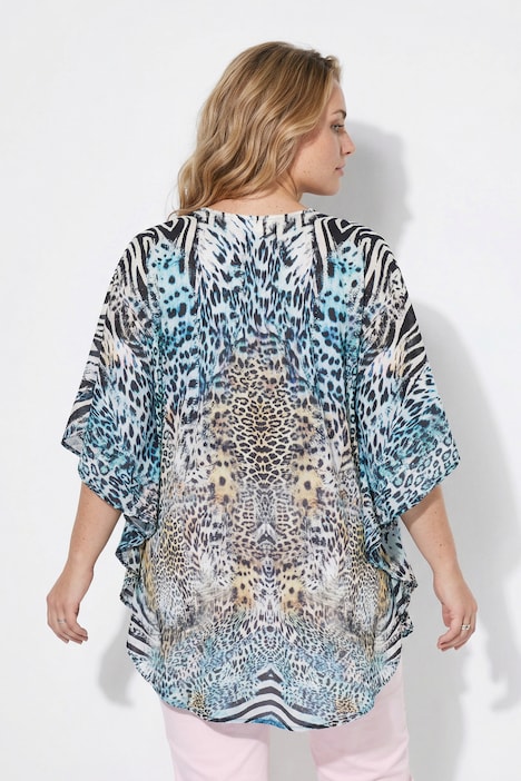 Blusenkaftan, Loose Fit, Allovermuster