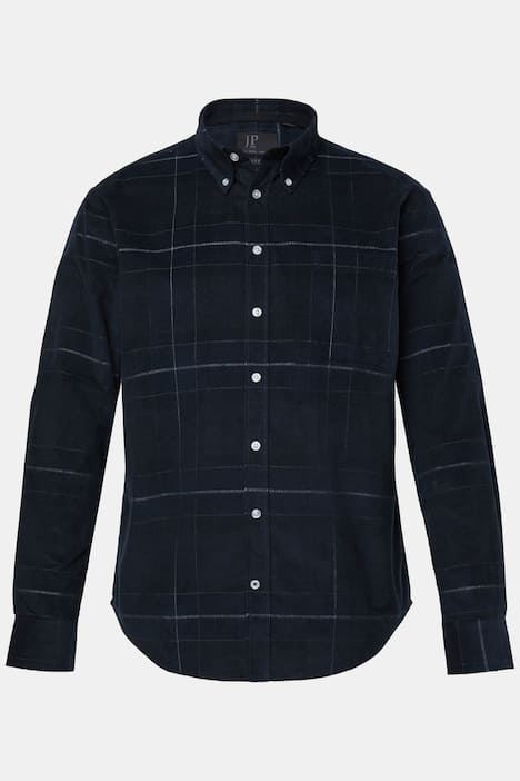 JP 1880 Cord-Karohemd, Langarm, Buttondown-Kragen, Modern Fit, bis 8 XL