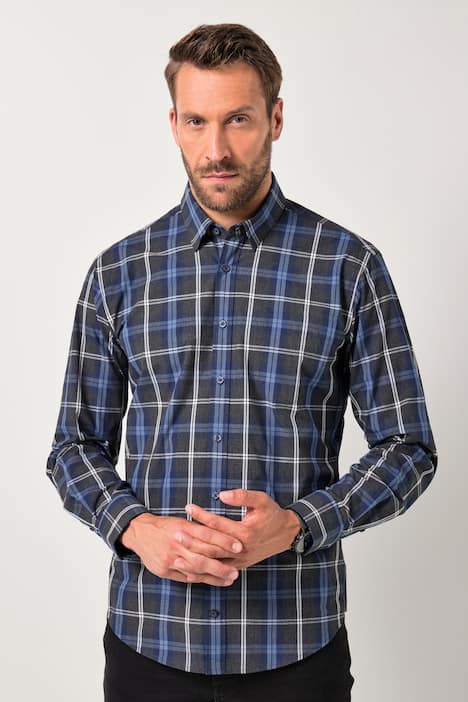 JP 1880 Karohemd, Langarm, Kentkragen, Modern Fit, bis 8 XL