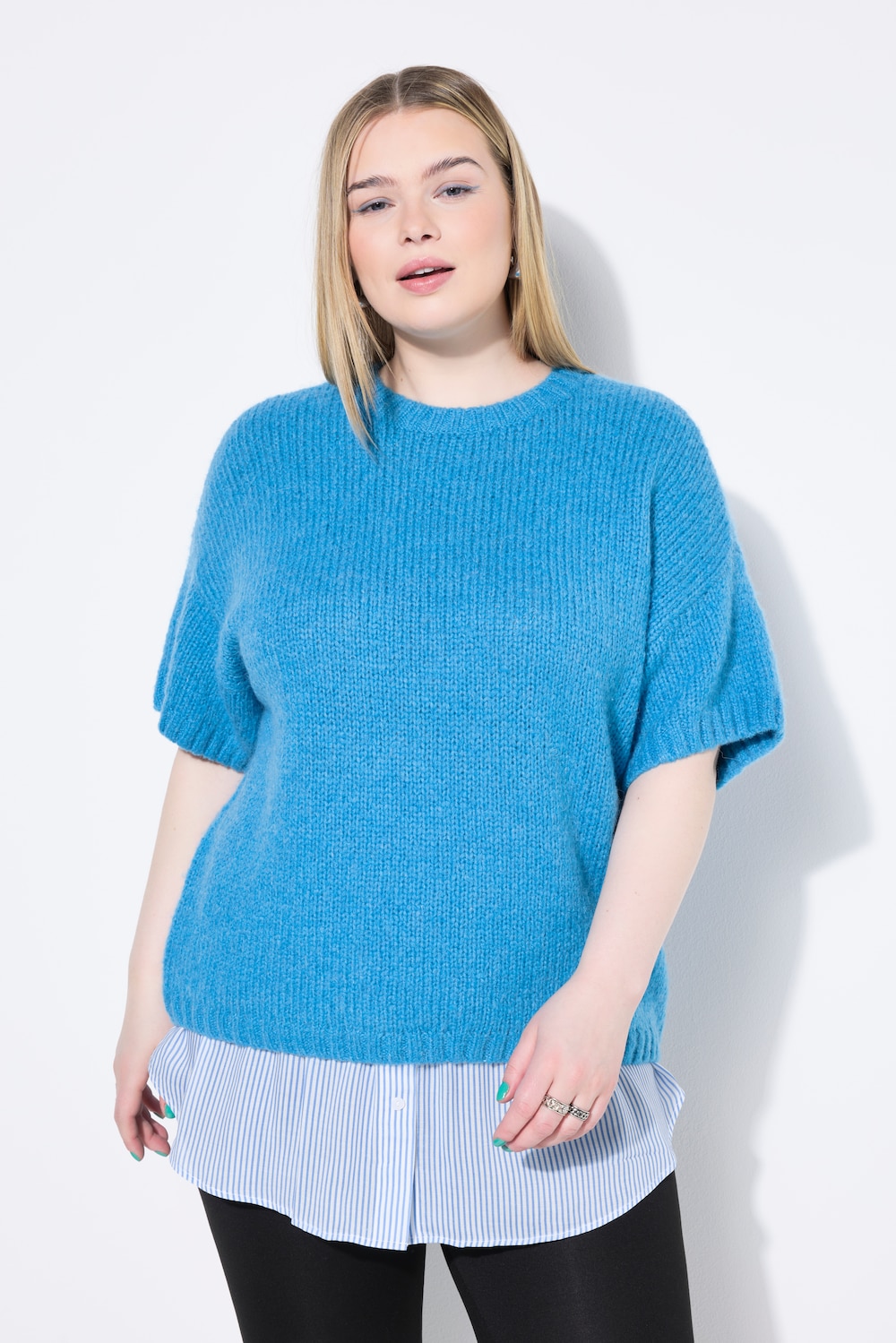 Große Größen Layerrock, Damen, blau, Größe: 58/60, Viskose, Studio Untold