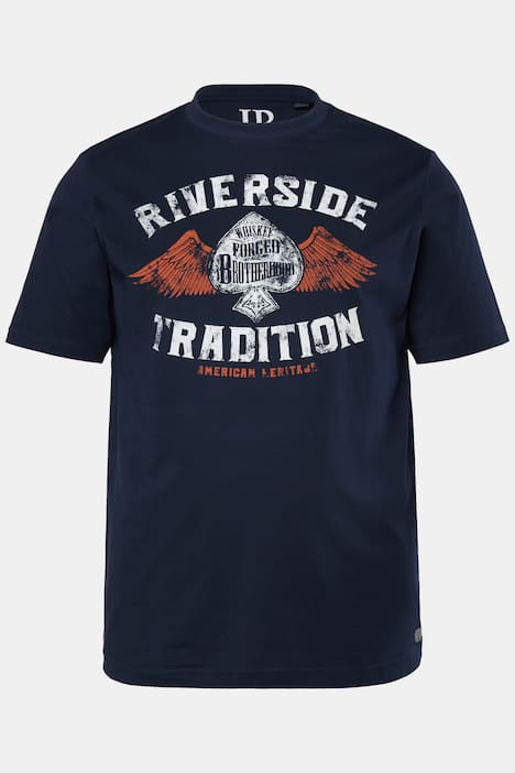 Camiseta JP1880, media manga, estampado en el pecho, hasta la talla 8 XL