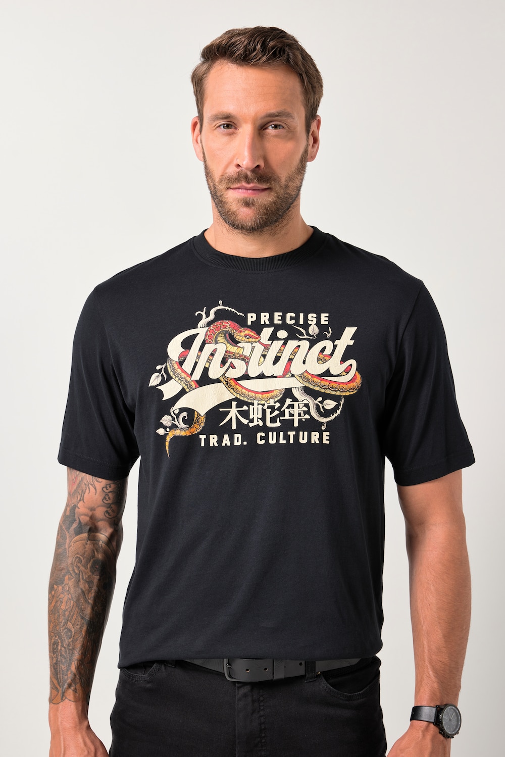 JP1880, T-shirt, korte mouwen, borstprint, tot 8XL