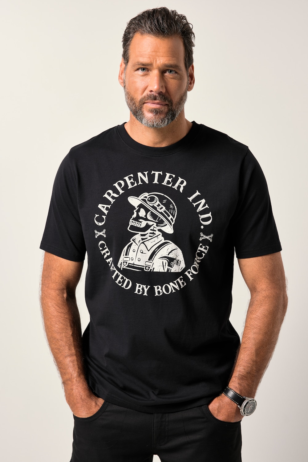 JP 1880 T-shirt, workwear, korte ærmer, print på brystet, op til str. 8XL