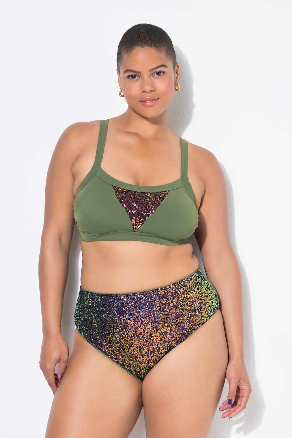Bikini-Slip, HighWaist, Pailletten, Shaping