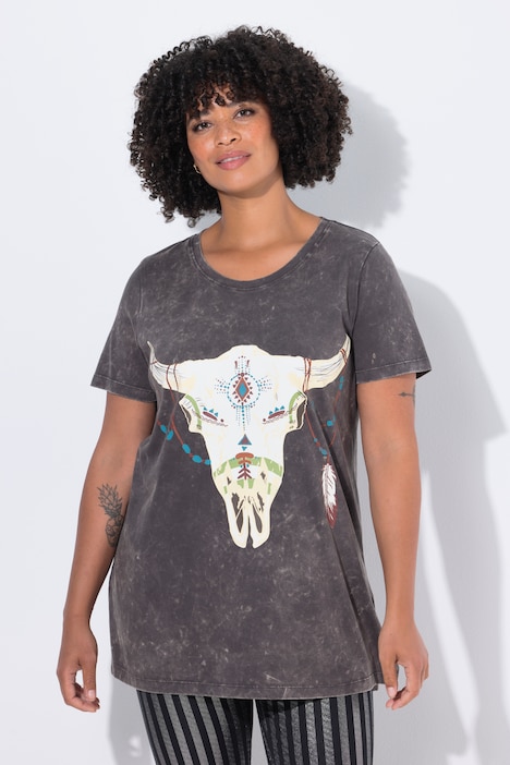 T-shirt, comfort fit, koeschedelprint