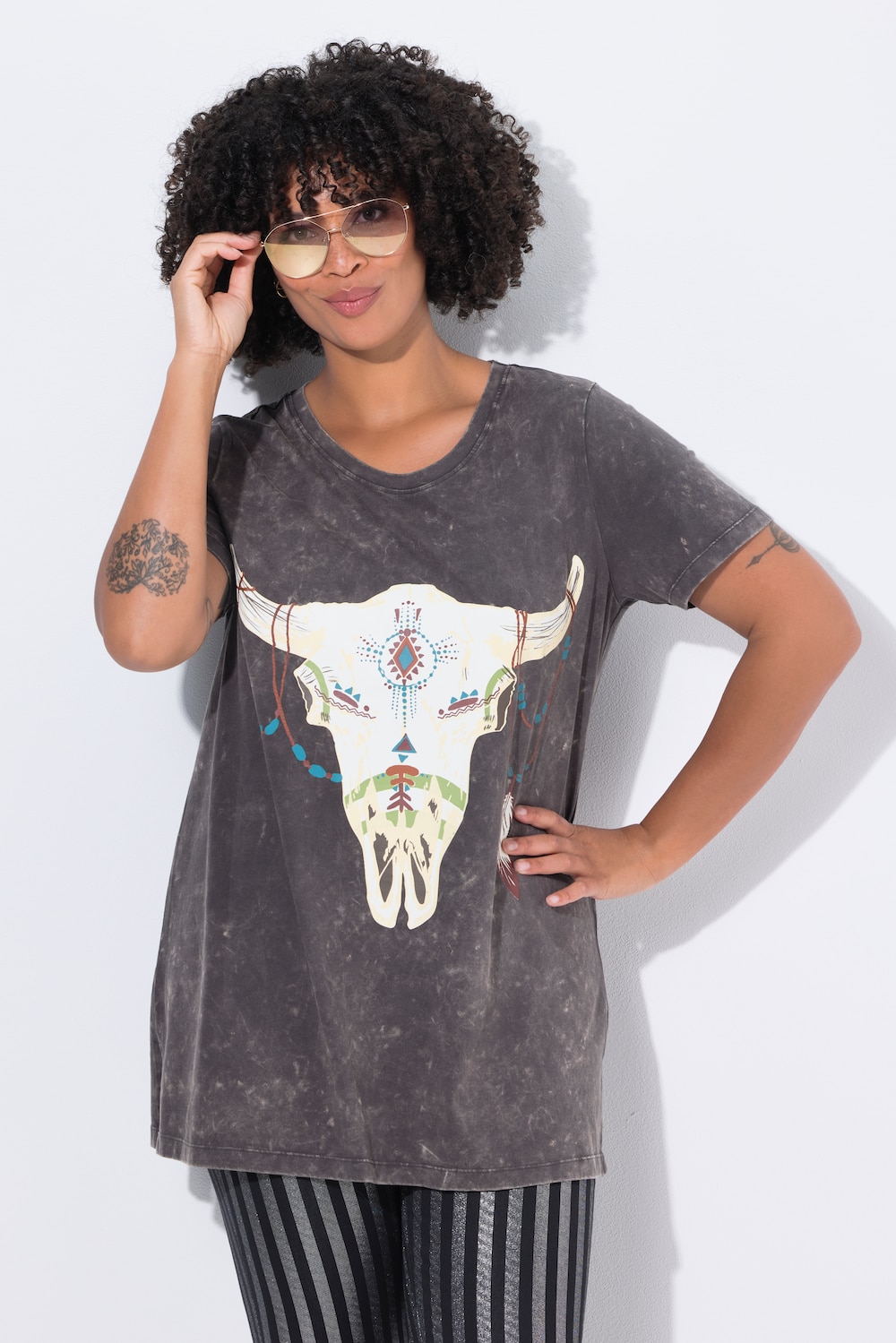 T-Shirt, Comfort Fit, Kuhschädel-Druck
