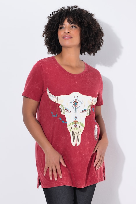 T-Shirt, Comfort Fit, Kuhschädel-Druck