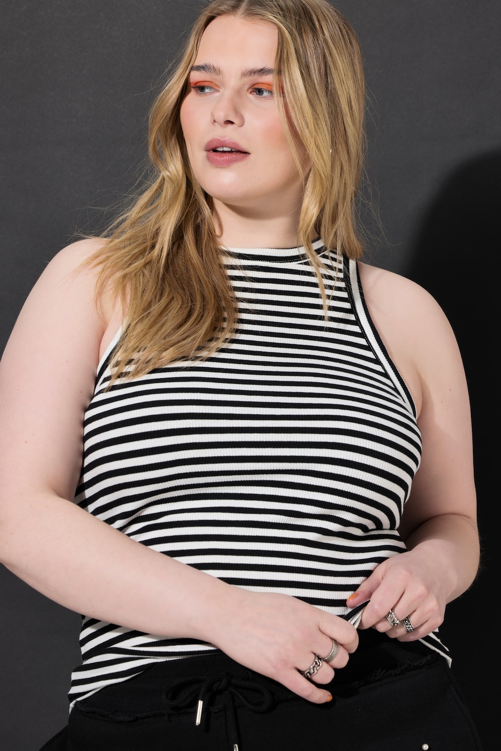 Große Größen Tanktop, Damen, schwarz, Größe: 50/52, Baumwolle, Studio Untold