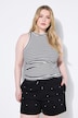 Camiseta sin mangas, forma estrecha, jersey acanalado, rayas horizontales