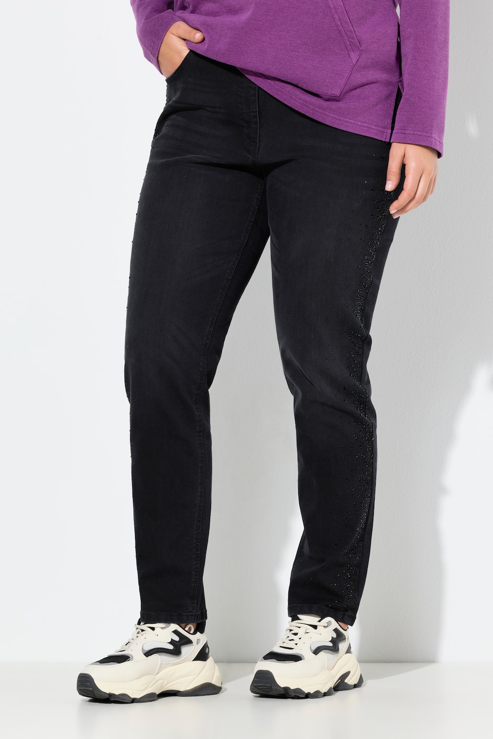 Große Größen Jeans Mia, Damen, schwarz, Größe: 50, Baumwolle/Polyester/Viskose, Ulla Popken