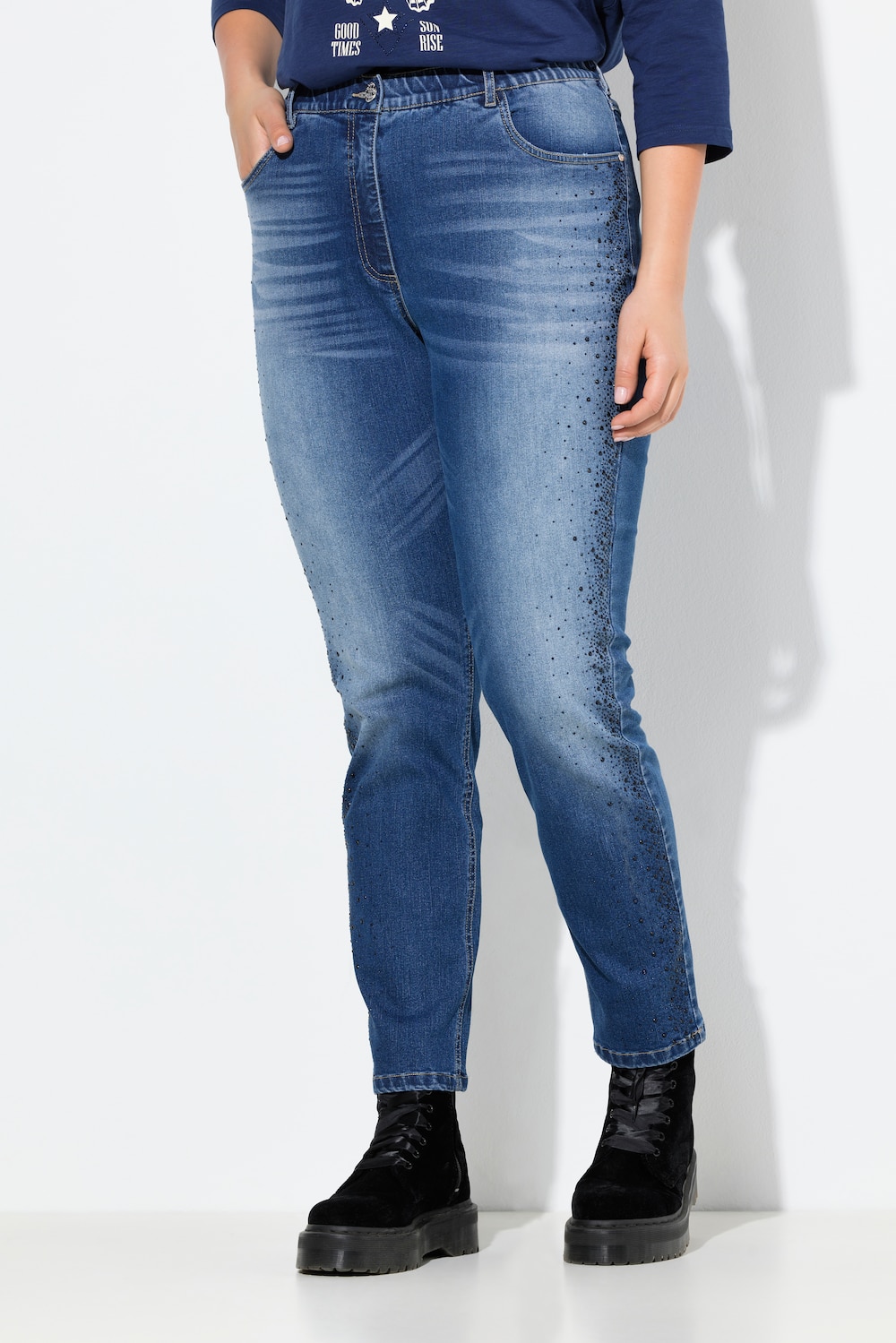Große Größen Jeans Mia, Damen, blau, Größe: 46, Baumwolle/Polyester/Viskose, Ulla Popken