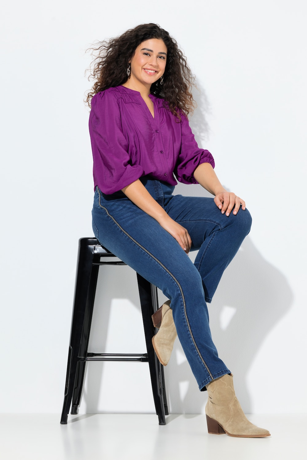 Jeans Mia, Ziernähte, Stretchhose, Komfortbund