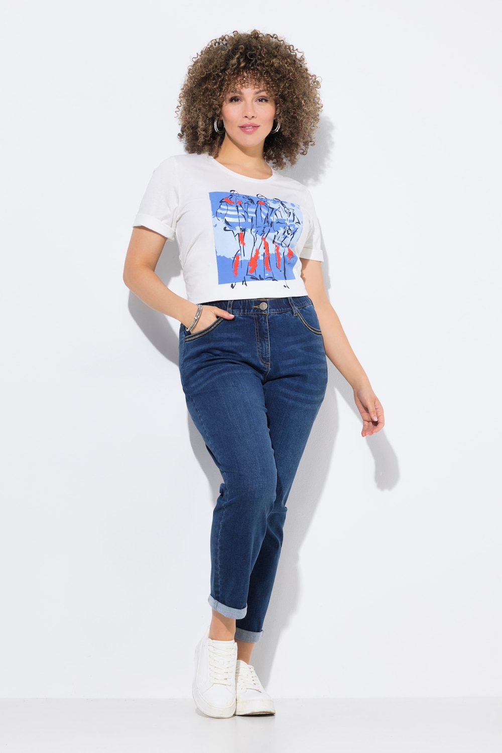 Boyfriend-Jeans, weites Bein, 5-Pocket-Hose, recycelt