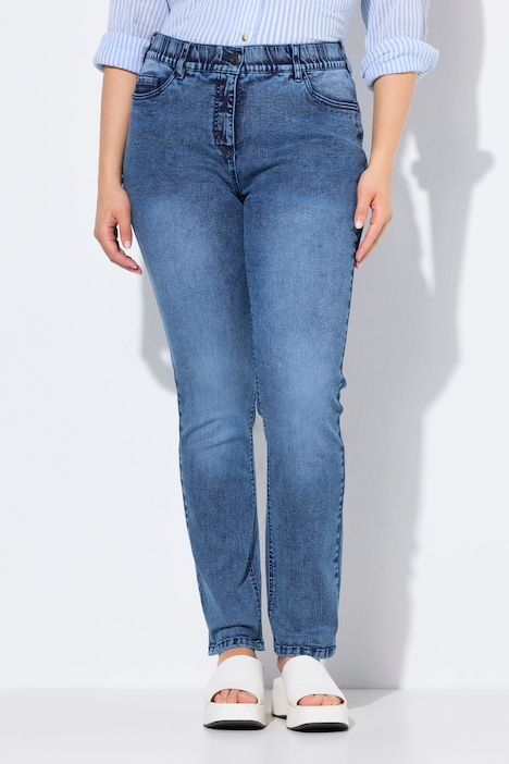 Jeans Sarah, Fransen, schmales Bein, recycelt
