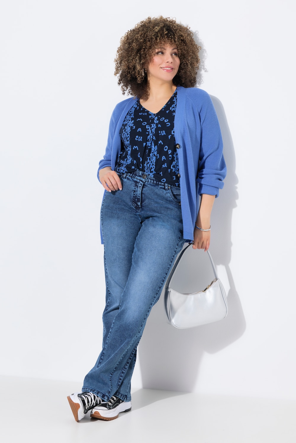 Jeans Mandy, siernaden, wijde pijpen, gerecycled