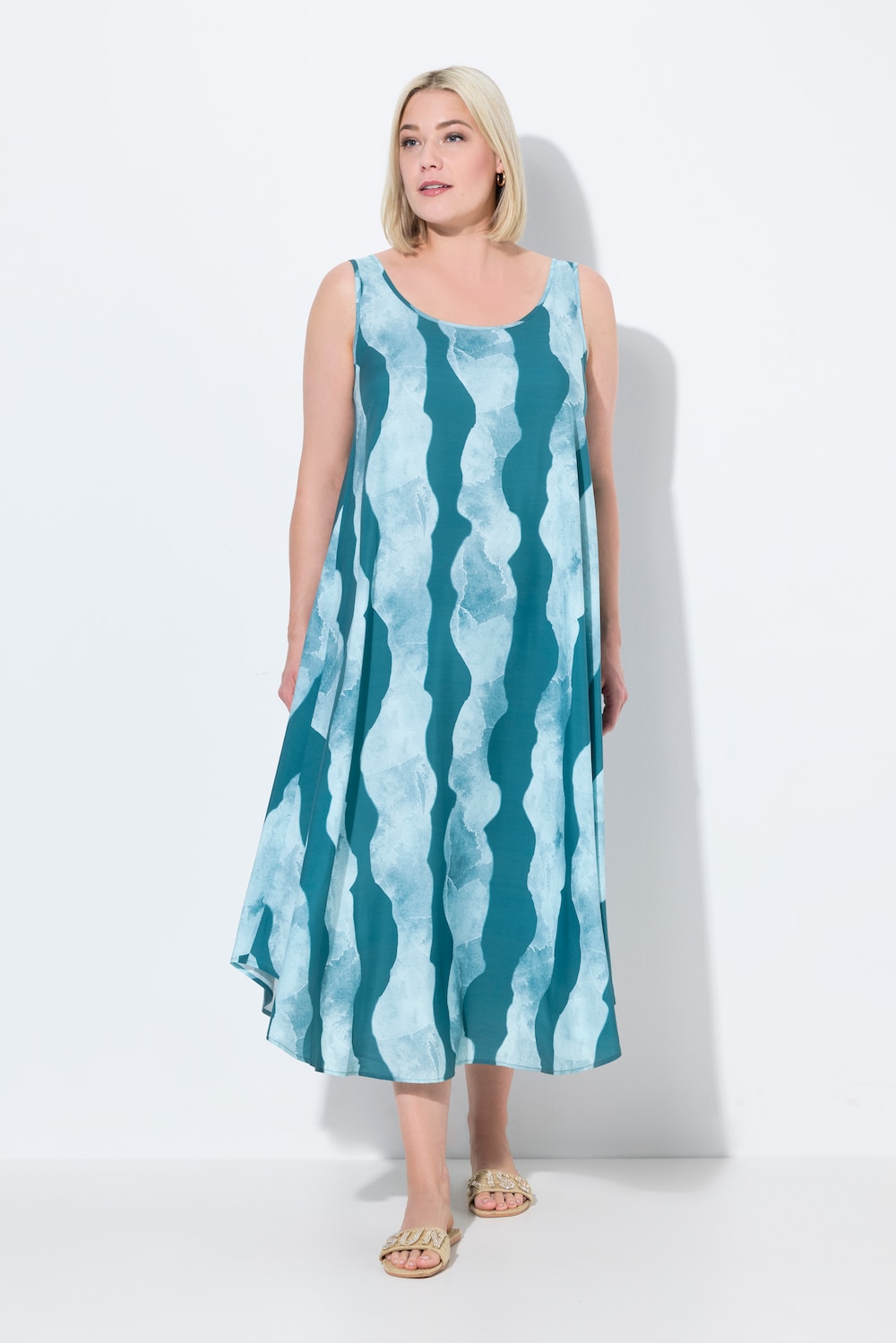 Große Größen Kleid, Damen, türkis, Größe: 50/52, Viskose, Ulla Popken