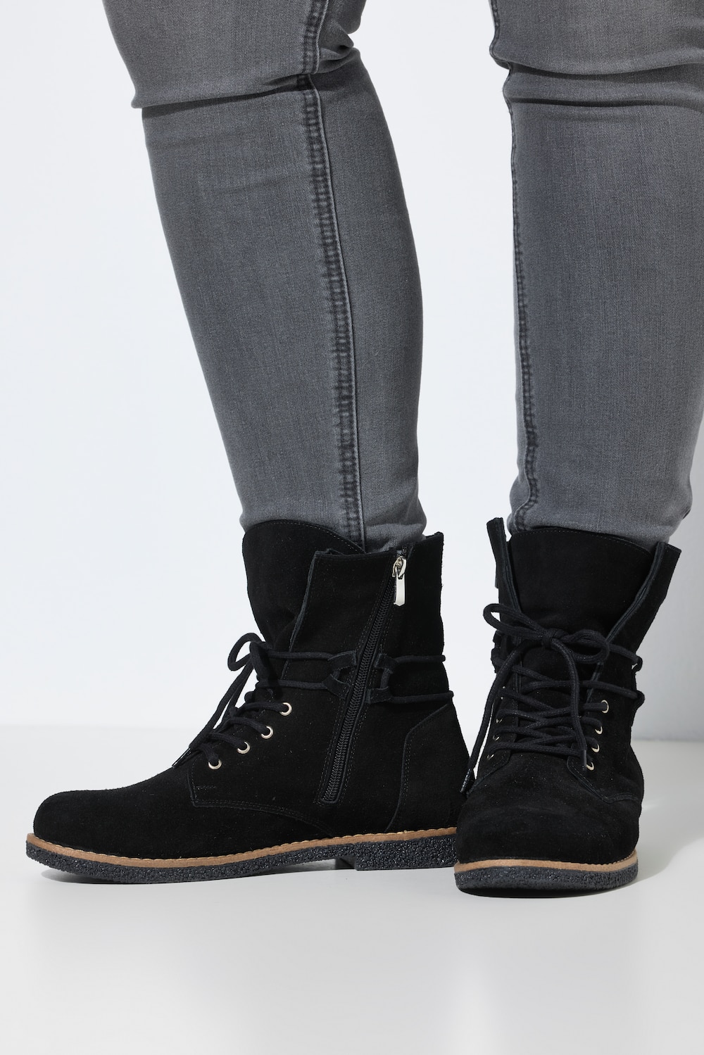 Stiefeletten, Veloursleder, Reissverschluss, Weite H