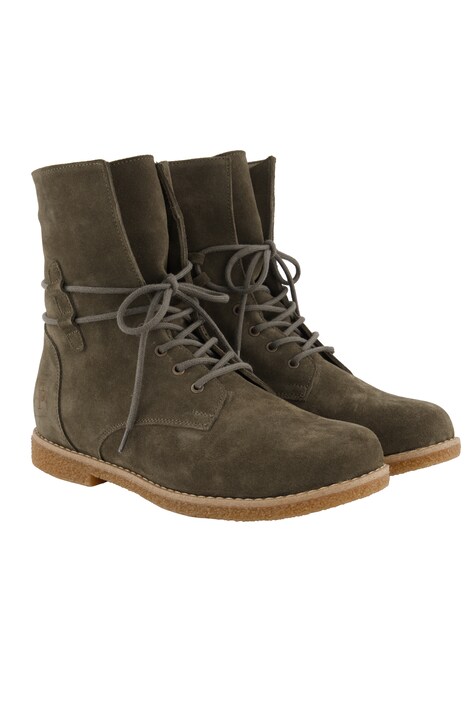 Ankle boots, suede, zip, width H