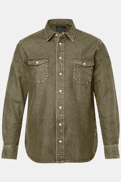 JP1880 color-denim overhemd FLEXNAMIC®, lange mouwen, kentkraag, Modern-Fit, tot 8XL