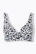 Bikini-Top, Softcups, Leo, Drapierung