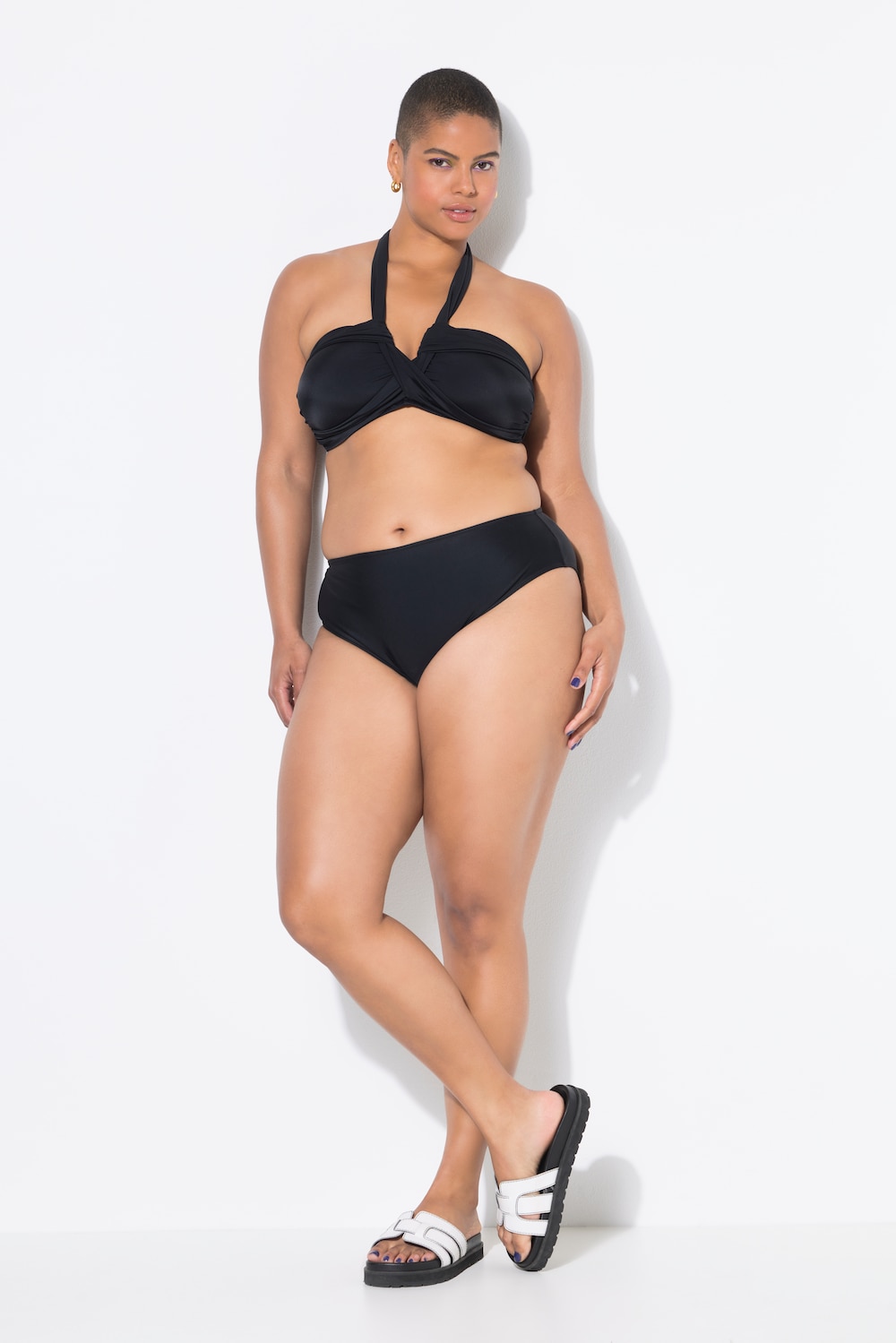 Große Größen Bikini-Slip, Damen, schwarz, Größe: 48, Polyester/Synthetische Fasern/Elasthan, Studio Untold