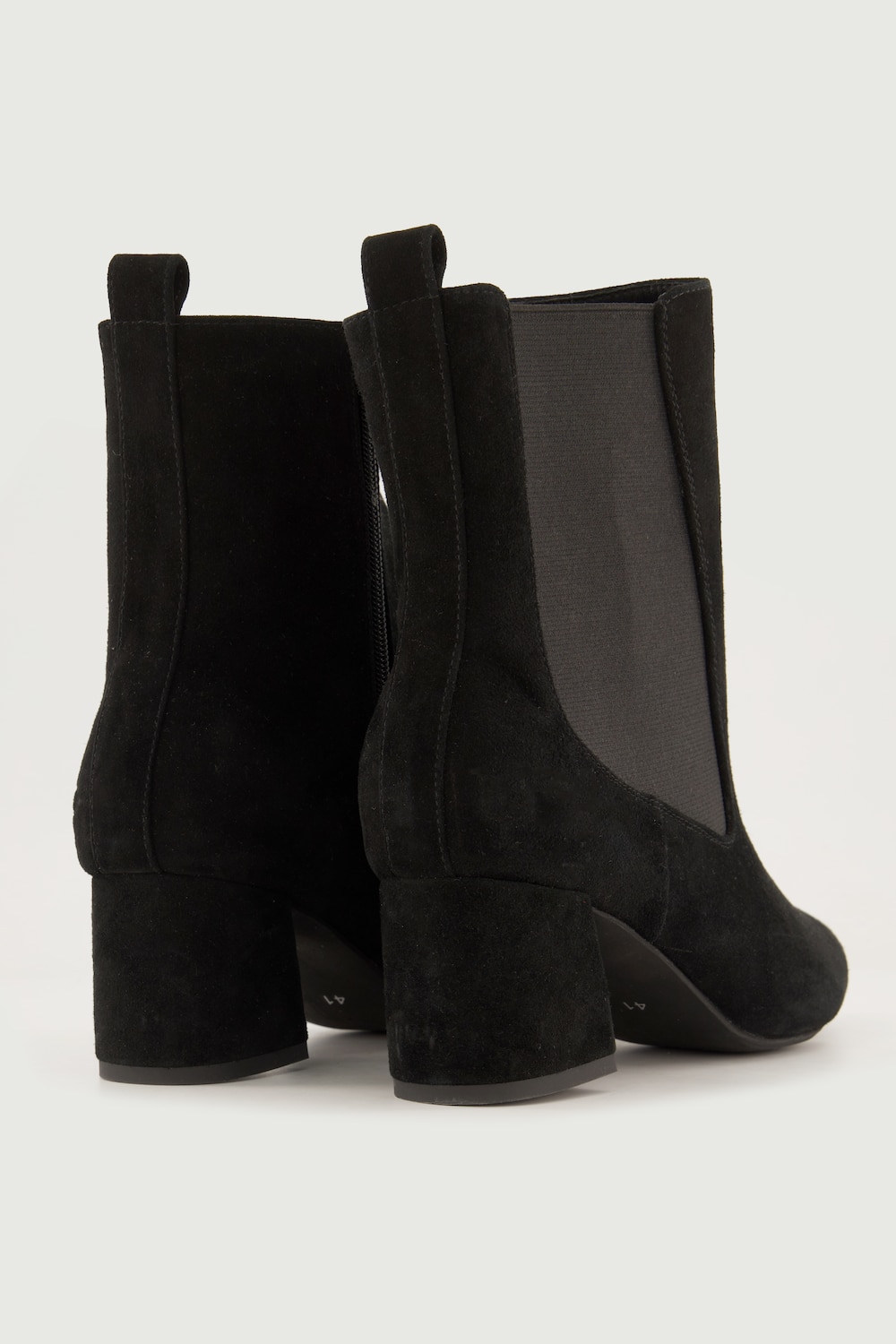 Stora storlekar Ankelboots i skinn, Dam, svart, storlek: 39, Läder/Annat, Ulla Popken