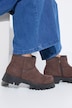 Støvletter i semsket skinn, chunky-stil, teddyfôr, bredde H