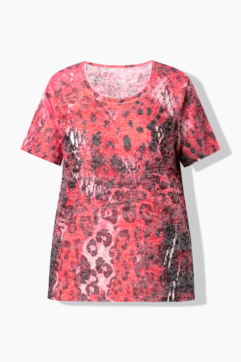 Stora storlekar T-shirt, Dam, röd, storlek: 42, Polyester/Viskos, Angel of Style