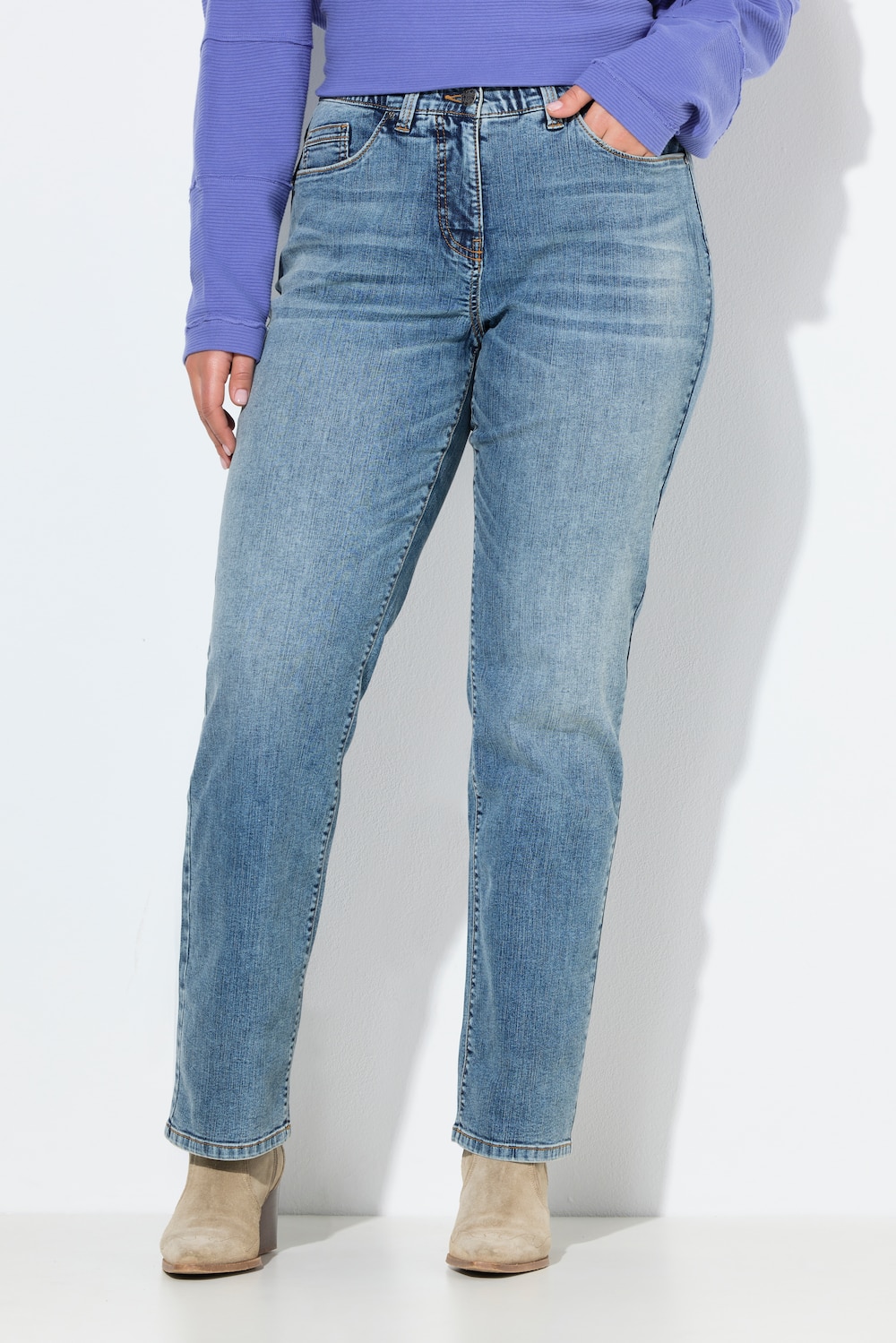 Große Größen Jeans Mandy, Damen, blau, Größe: 56, Baumwolle, Ulla Popken