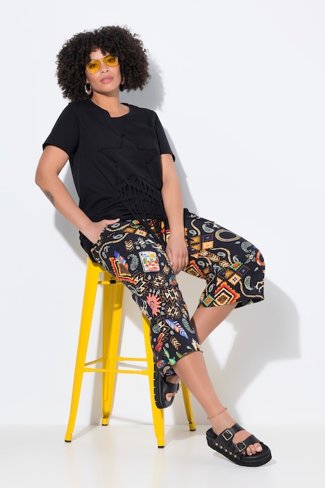 Pantalón, pierna recta y ancha, estampado del Oeste
