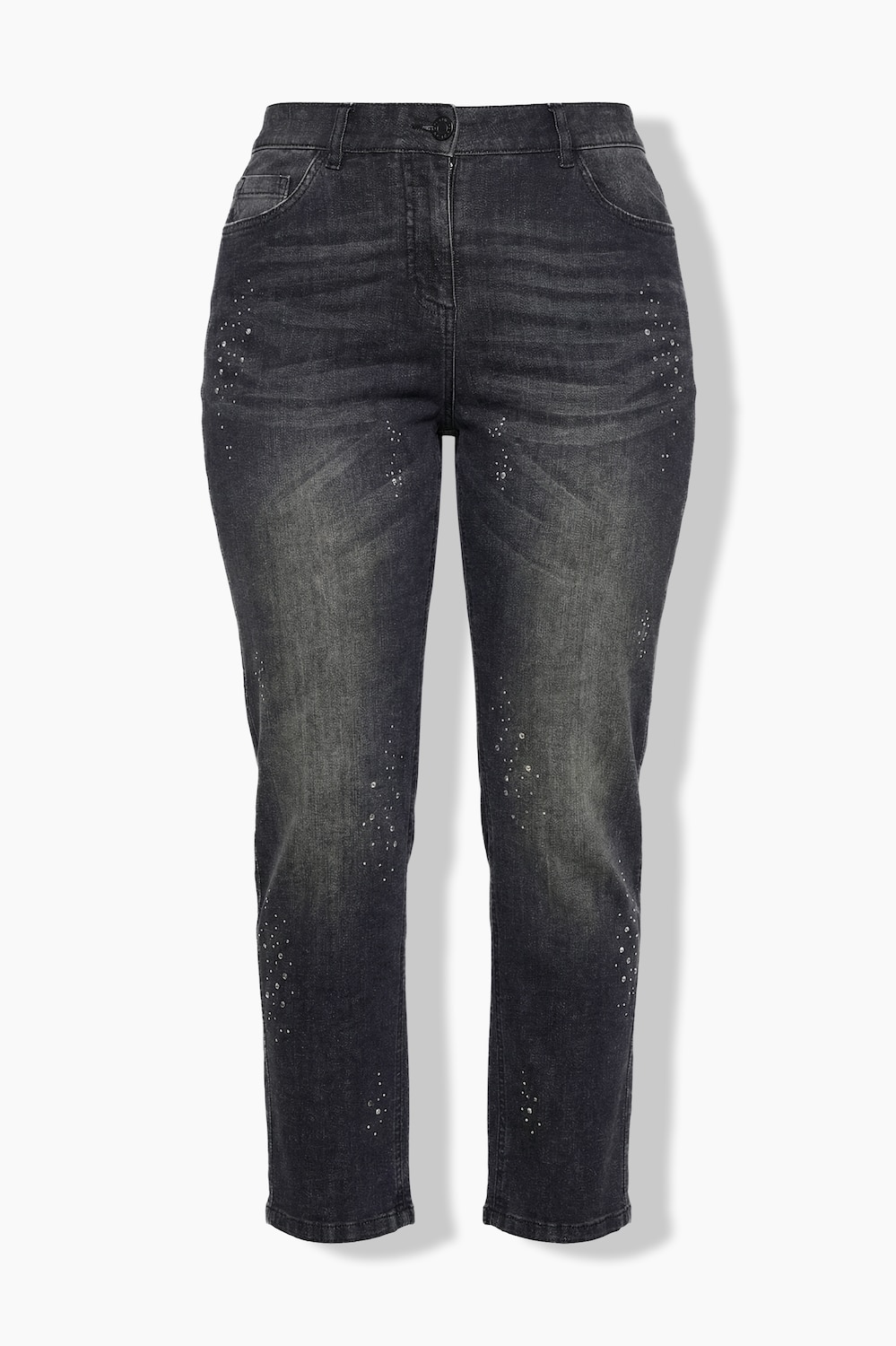 Stora storlekar Boyfriend-jeans, Dam, svart, storlek: 44, Bomull, Ulla Popken