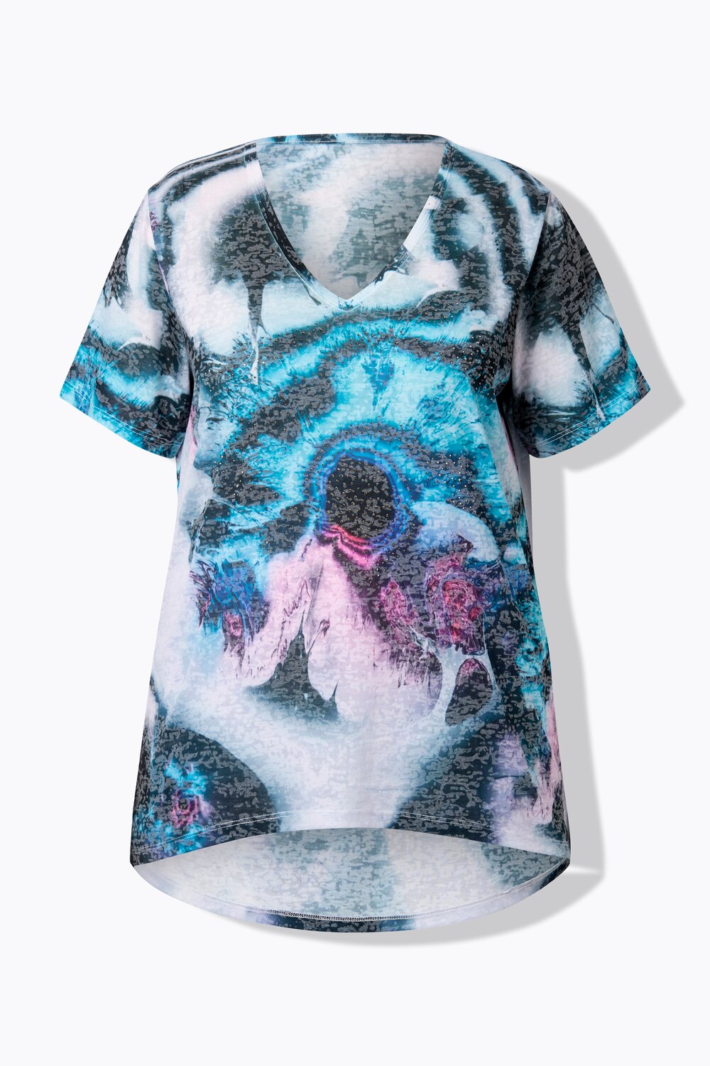 Stora storlekar T-shirt, Dam, blå, storlek: 44, Polyester/Viskos, Angel of Style