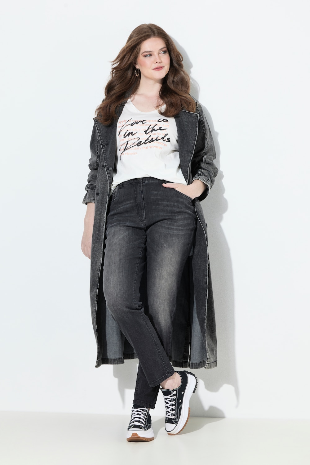 Große Größen Jeans Mia, Damen, schwarz, Größe: 44, Baumwolle, Ulla Popken