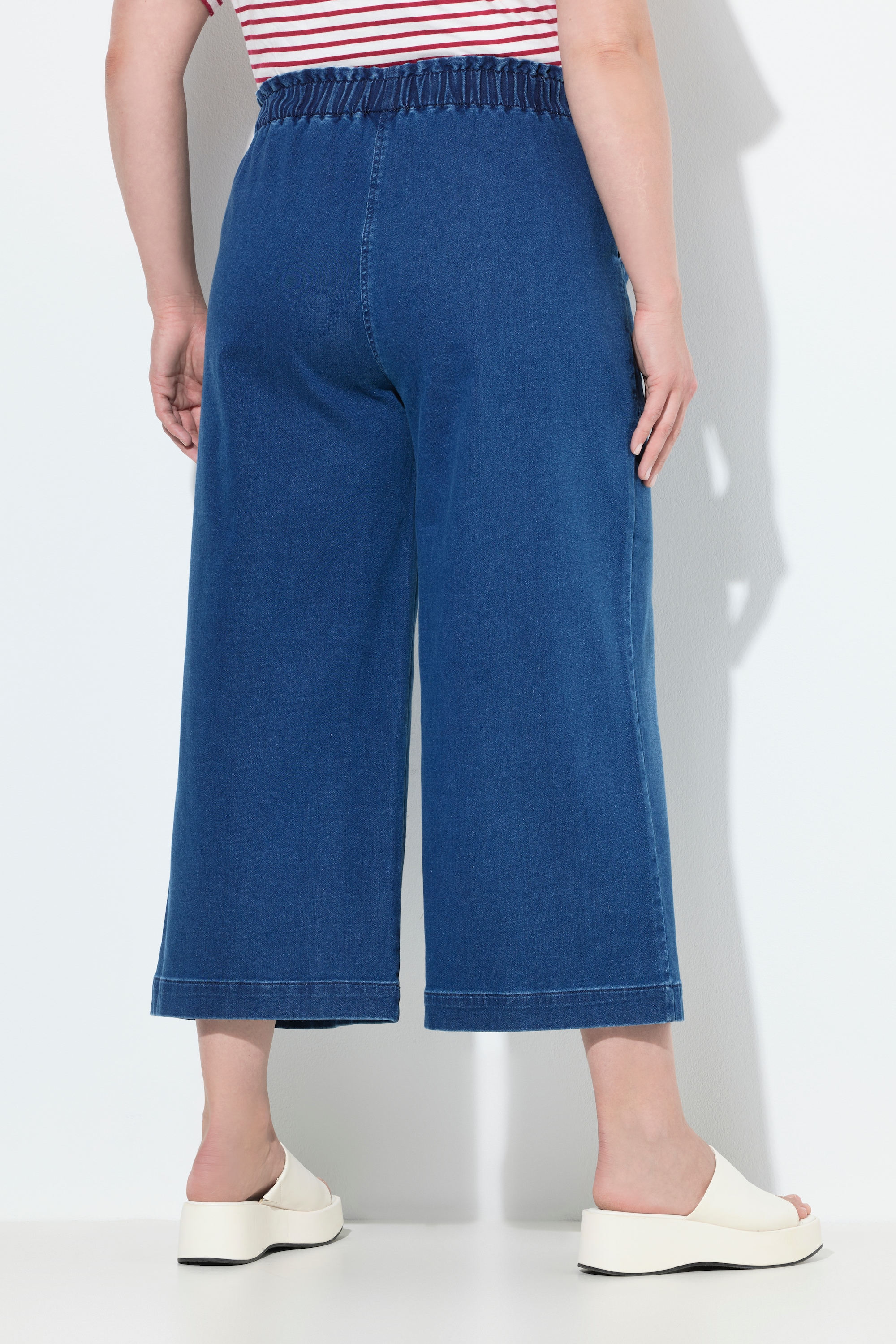 Ulla Popken Damen große Größen Jeans Culotte Rose weites Bein Komfortbund