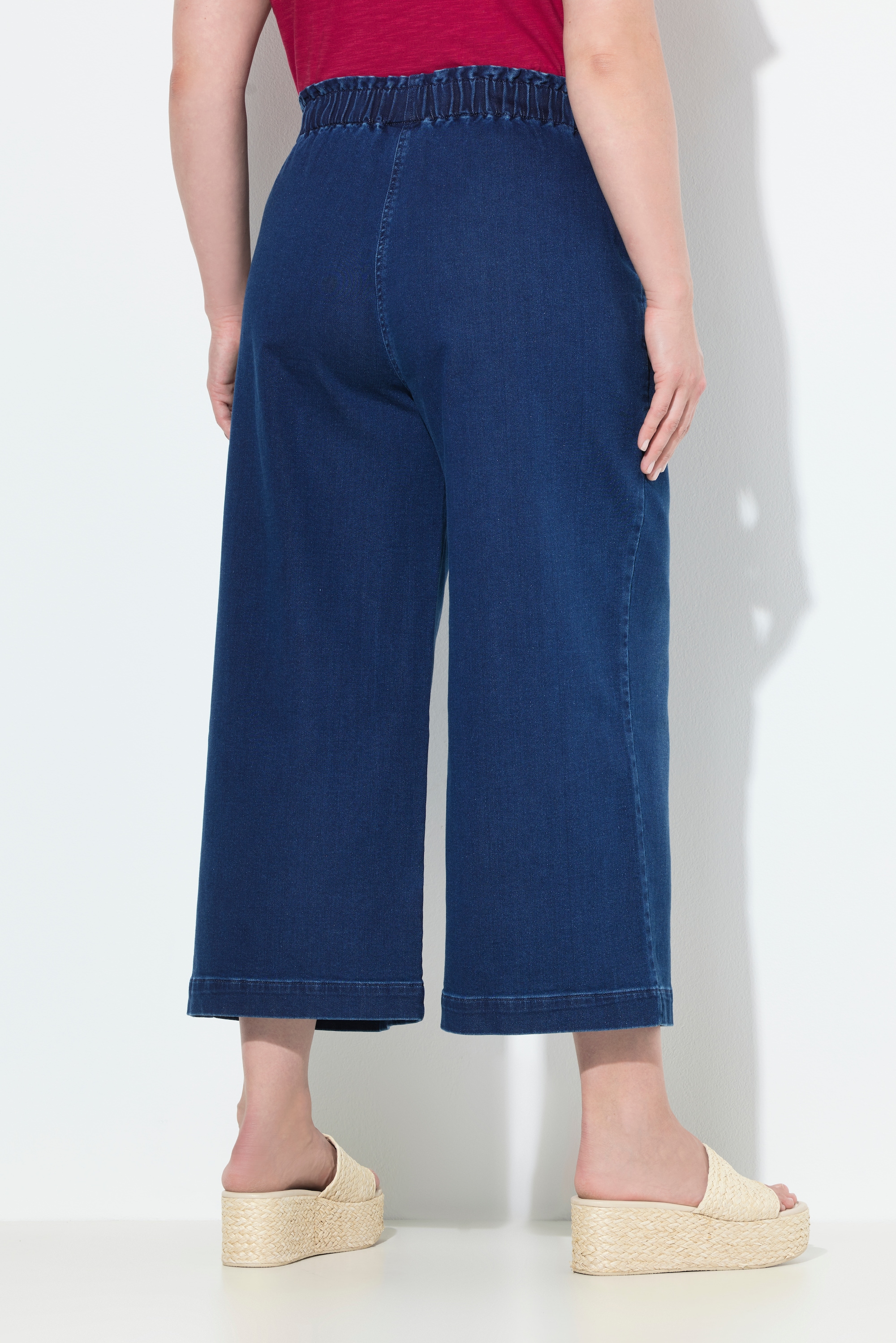 Ulla Popken Damen große Größen Jeans Culotte Rose weites Bein Komfortbund