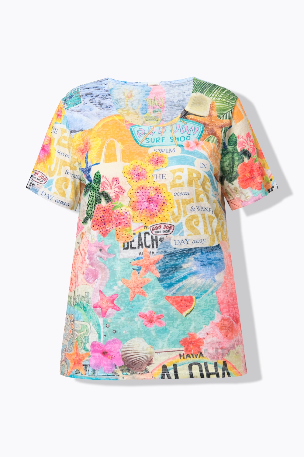 Stora storlekar T-shirt, Dam, vit, storlek: 58, Polyester/Viskos, Angel of Style