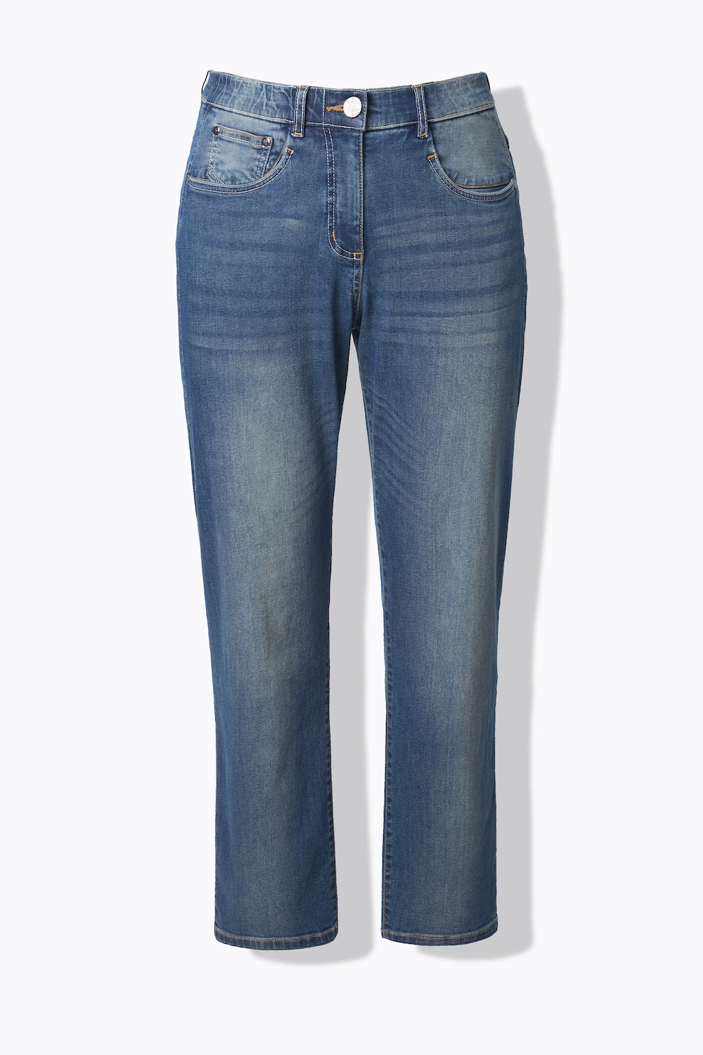 Stora storlekar Boyfriend-jeans, Dam, blå, storlek: 42, Bomull, Ulla Popken