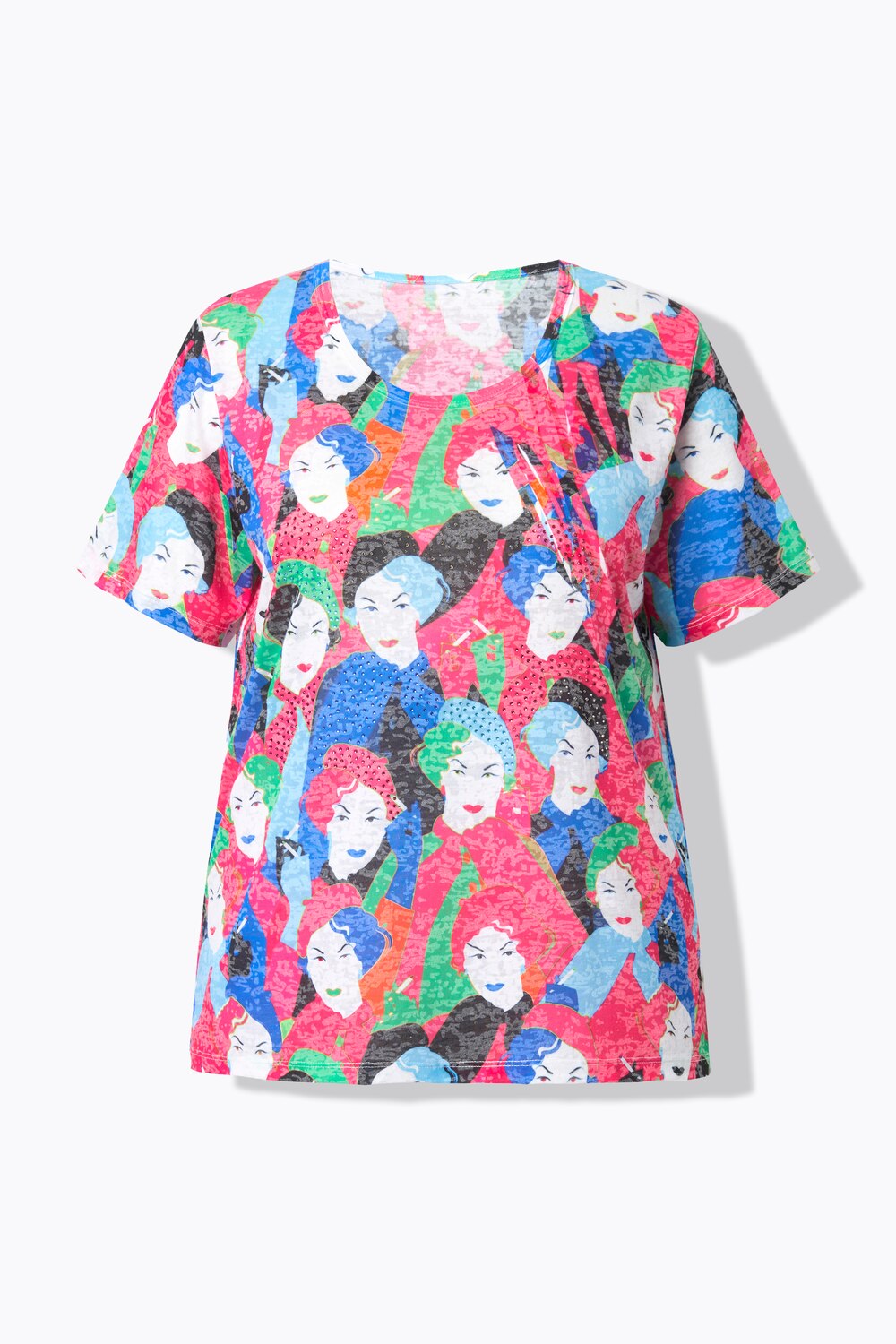 Stora storlekar T-shirt, Dam, vit, storlek: 52, Polyester/Viskos, Angel of Style