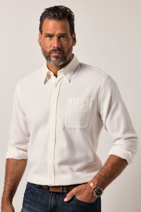 JP1880 Karo-Flanellhemd, Langarm, verdeckter Buttondown-Kragen, Modern Fit, bis 8 XL