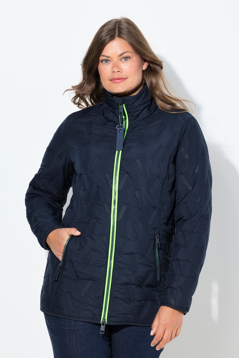 Große Größen Sandwich-Steppjacke, Damen, blau, Größe: 44/46, Polyester, LAURASON