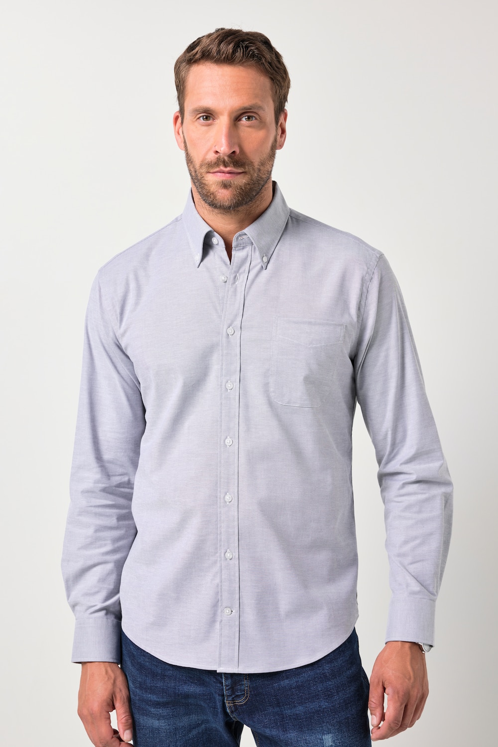 JP1880 Oxford-overhemd FLEXNAMIC®, lange mouwen, buttondown-kraag, Modern-Fit, tot 8XL