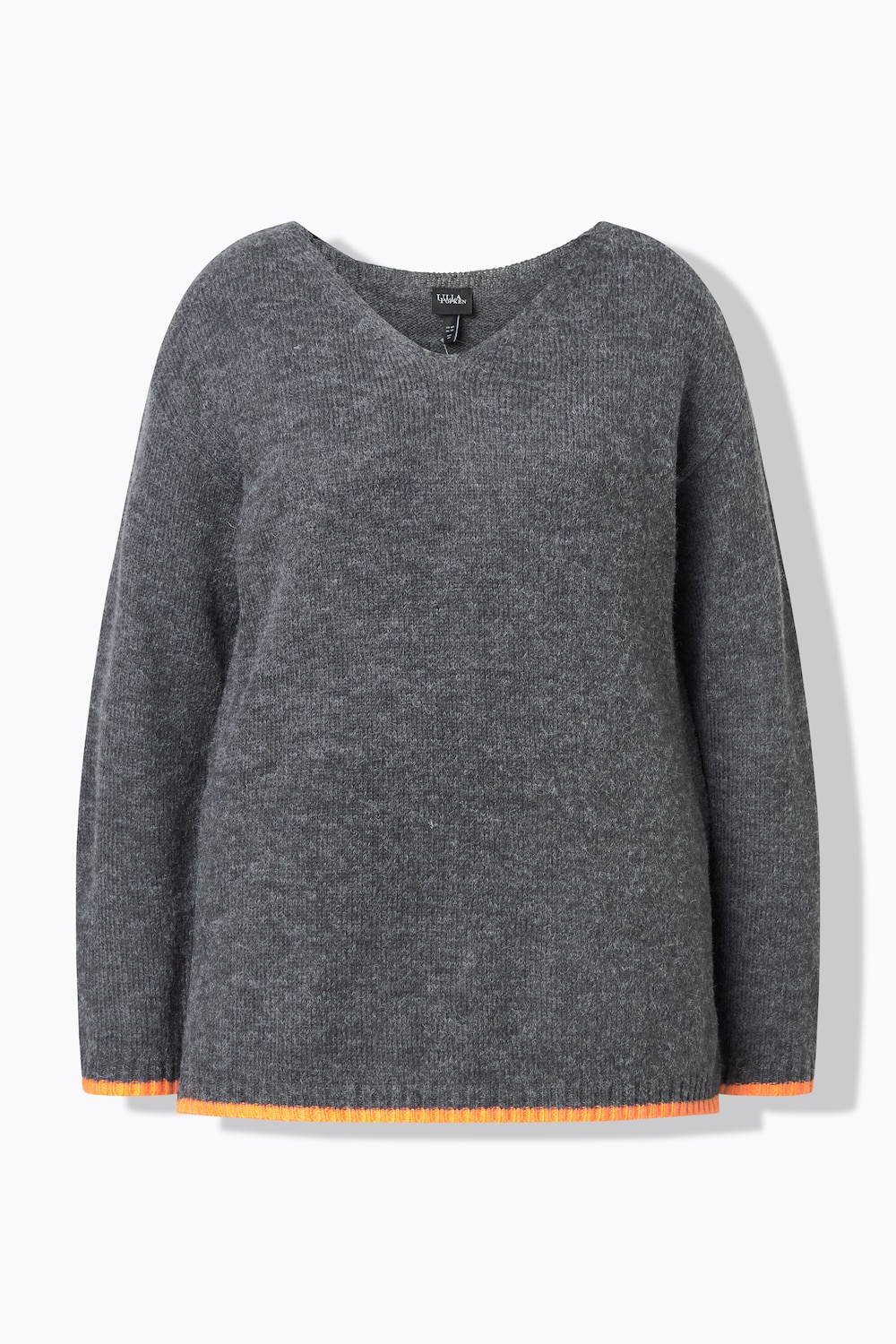 Stora storlekar Tröja, Dam, grå, storlek: 42/44, Syntetfibrer/Polyester, Ulla Popken